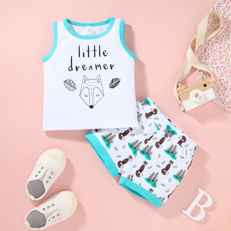 Baby Clothes Summer Vest Top Suit Children's Fashion Clothing 2021 Cartoon Shorts Two-piece Set display picture 3