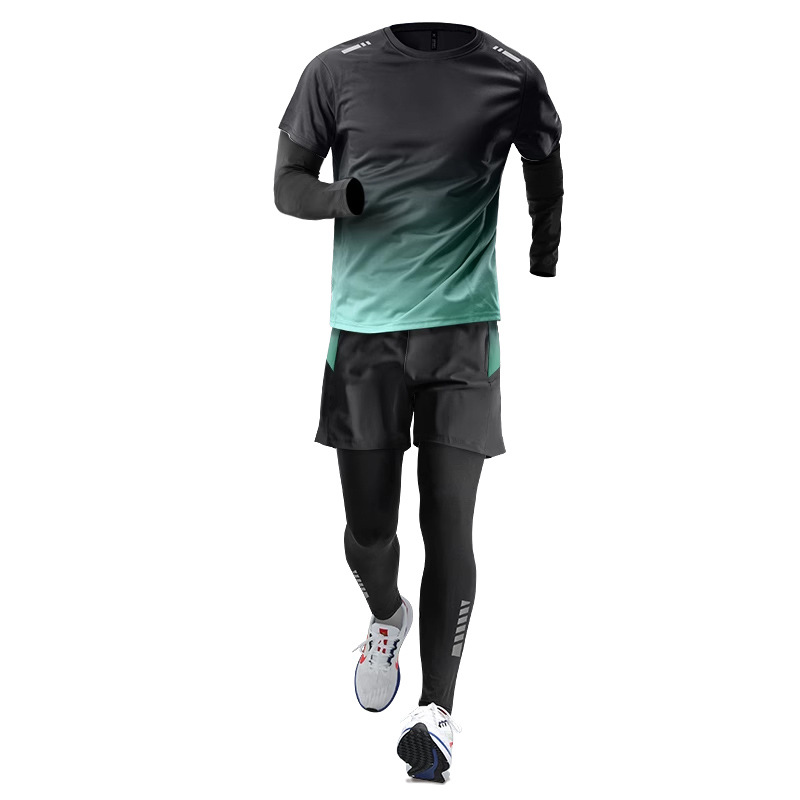 Running suit hombre gimnasio ropa rápida ropa de secado equipo maratón de la mañana entrenamiento de baloncesto ciclismo