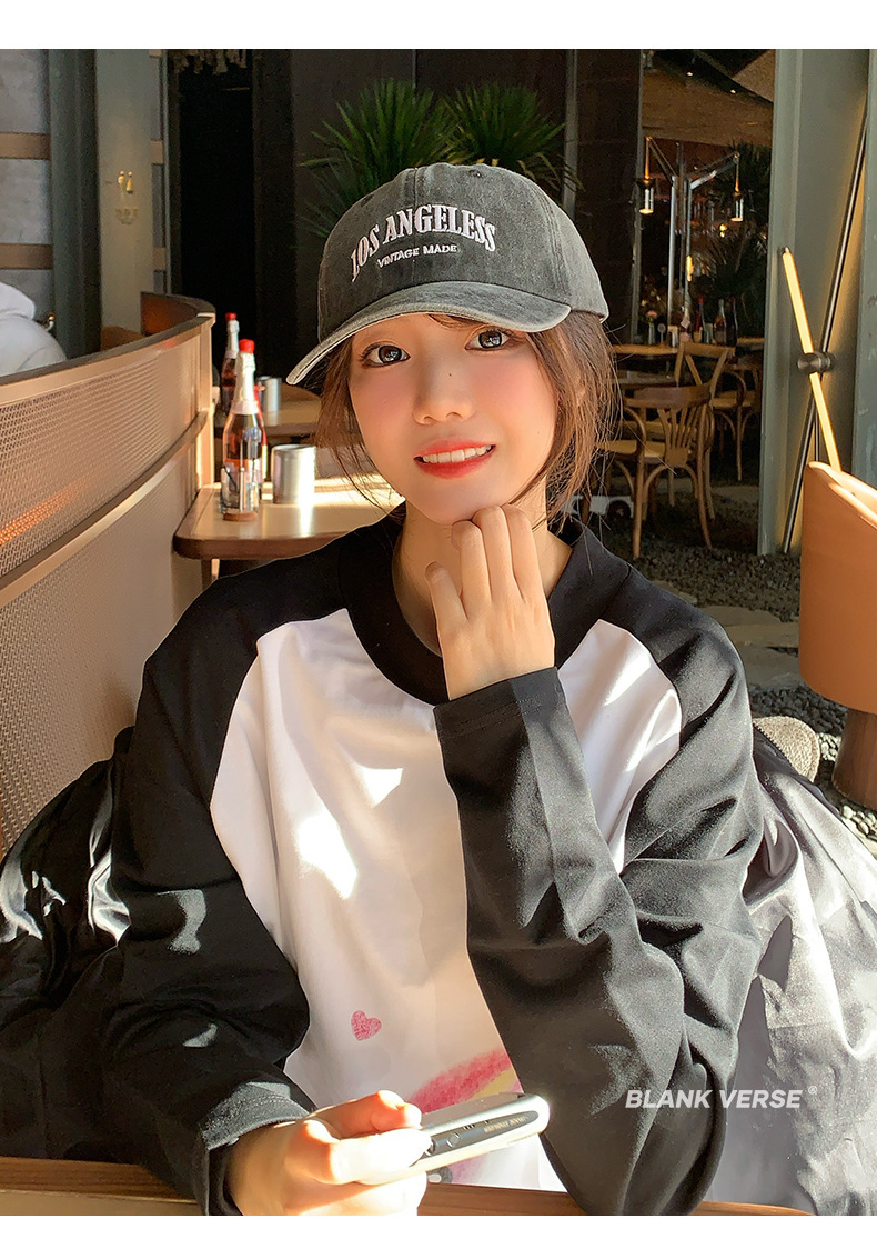 Nuovo cappello da baseball Viso alla moda Piccolo cappello da baseball di marca alla moda Cappello in lingua d'anatra retrò Cappello da baseball con lettera versatile lavabile per bambini_voghion.com