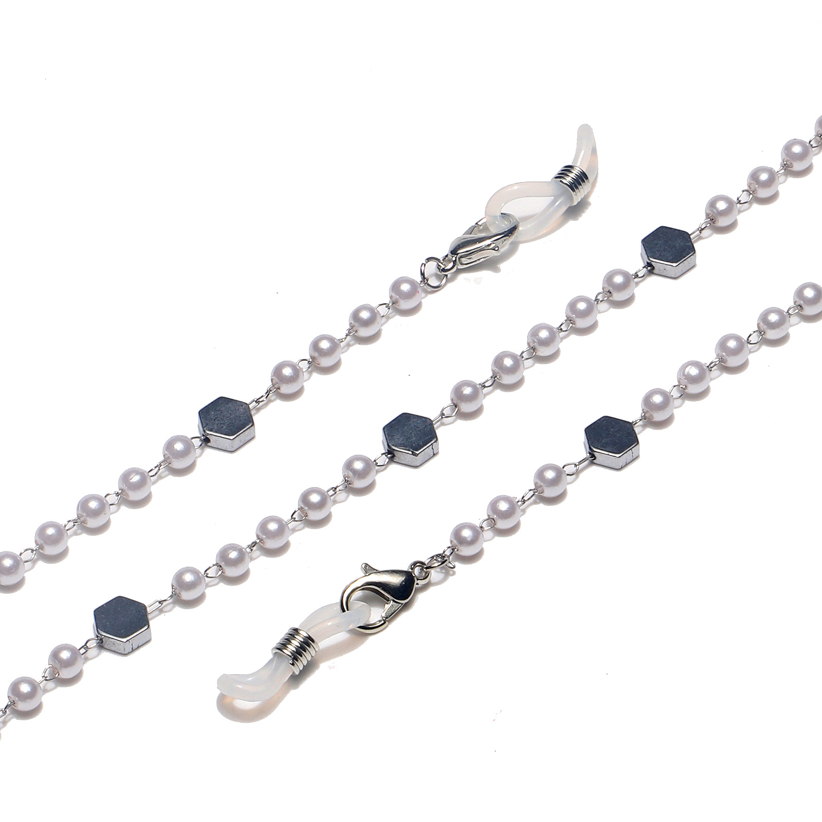Stainless Steel Material Fashion Hexagonal Pearl Stainless Steel Glasses Chain