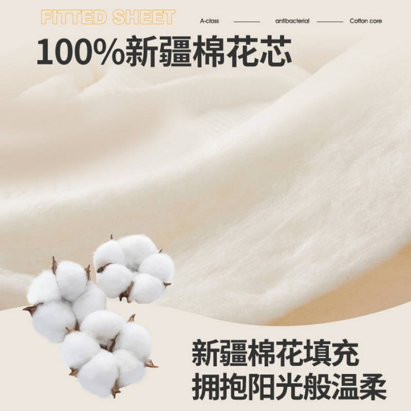 床笠单件棉花床垫全包保护套夹棉纯色双人宿舍防尘床罩|undefined