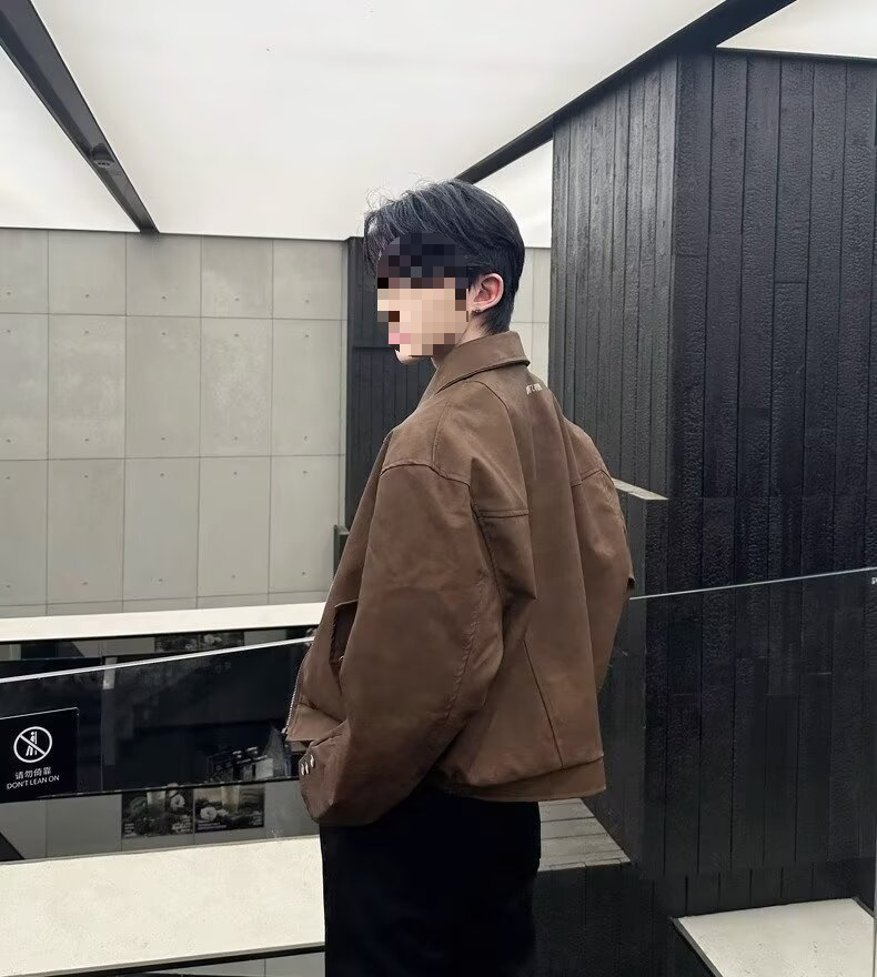 Men's Cool Motorcycle Jacket With Turn-down Collar European Style_voghion.com