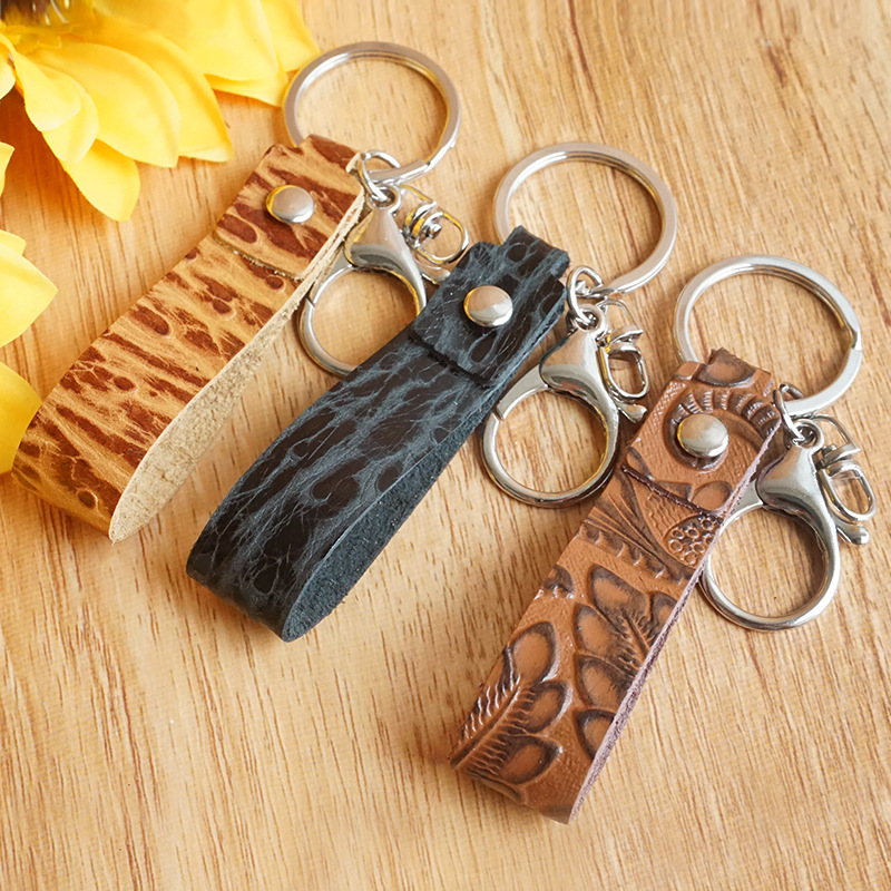 retro brown keychain handmade