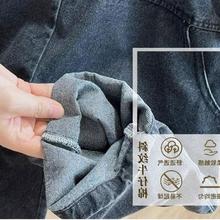 韩版秋季新款男女童软糯牛仔背带裤帅气儿童洋气宽松连体裤两件套