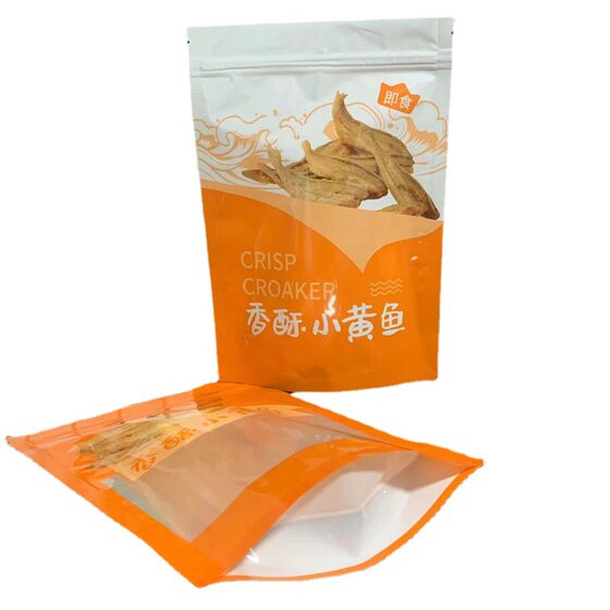 Crispy small yellow croaker seafood packaging Bag Seafood zipper self-standing bag leisure food packaging color printing bag