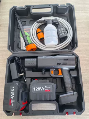 Cross-Border Wireless Lithium Battery High-Pressure: High pressure car wash water gun - 15-cells-2-batteries-1-plastic-box