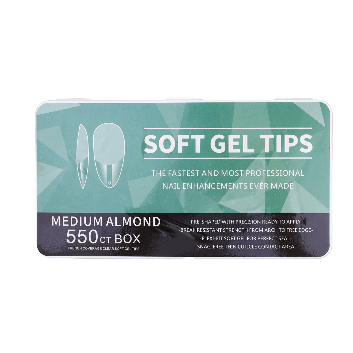 Накладные ногти Soft Gel, ультратонкие матовые, миндальная форма, без следов, 550 шт.