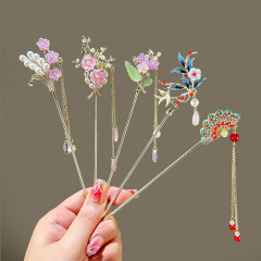 古典的な超仙の花のフリンジのかんざしの中国式の優雅な気質は合金を揺らします。