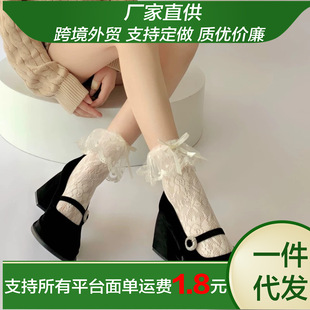 Summer Hollow-out Heap Calf Socks Thin "Annie Rosa" Lace Stockings Children Pure Lace Mid-tube Socks