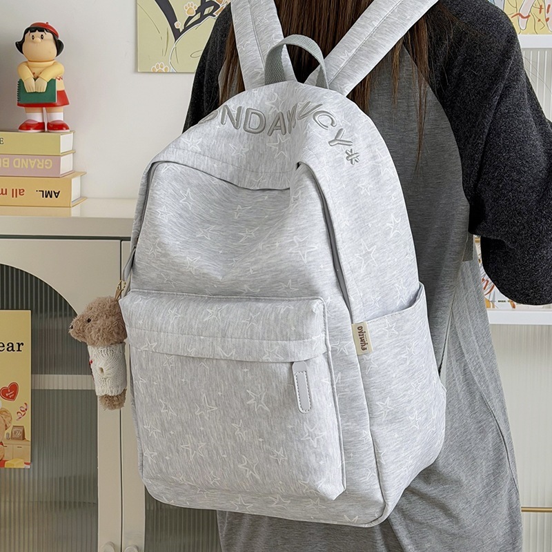 Korean-style college-style backpack for junior high school girls, trendy and stylish backpack for high school students, lightweight travel backpack