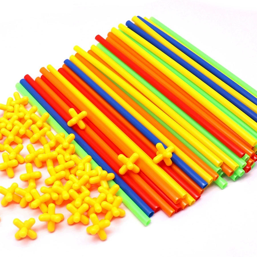 Трансграничные соломинные строительные блоки Разноменные соломинки для пельменной соломки для раннего обучения Детский сад DIY игрушки ручной работы для раннего обучения