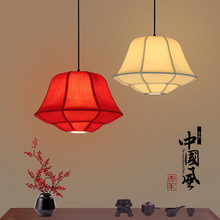 新中式铁艺羊皮灯笼吊灯带射灯过道灯火锅饭店茶楼包厢中国风灯具