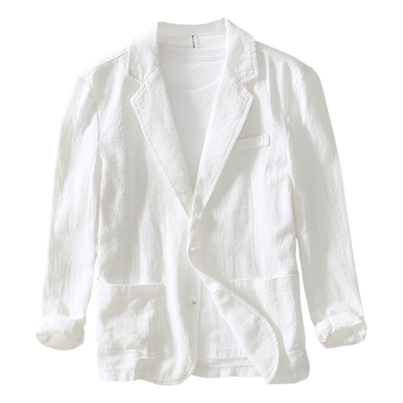 L988 business casual cotton and linen suit jacket men's loose fashion solid color single-layer suit jacket a generation of hair