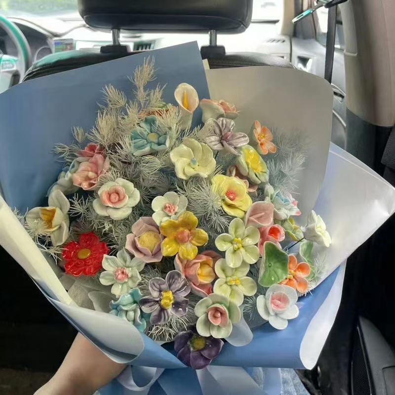 景徳鎮セラミックフラワー手作り不滅の花高温磁器手作り装飾品ギフト学生ギフトフラワーショップ装飾シミュレーション|undefined