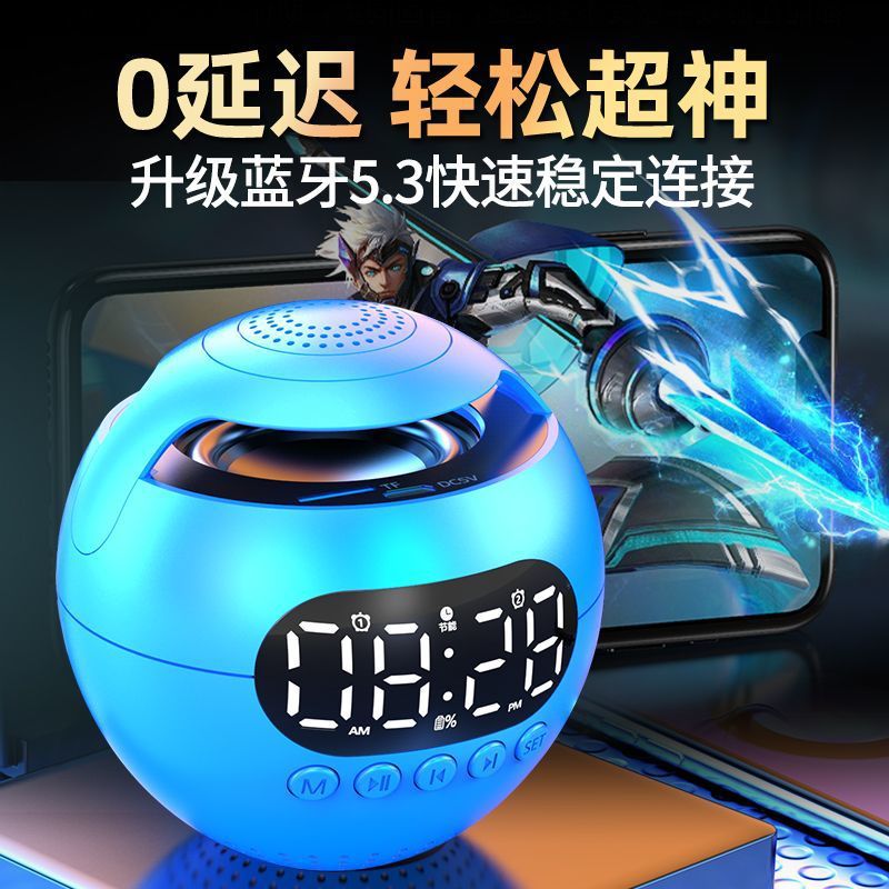 F6 tecnología de escritorio Bluetooth audio inalámbrico altavoz reloj despertador alto volumen estudiante subwoofer portátil reloj recargable