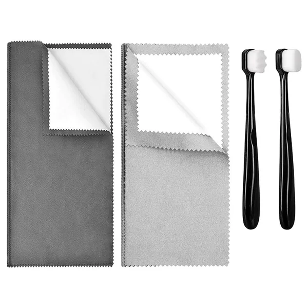 Silver Jewelry Cleaning Set (Silver Polishing Cloth + Black Soft Brush) Lp