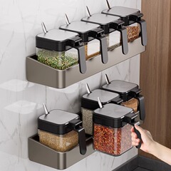 ソース工場調味料ボックス棚セット調味料缶瓶収納棚家庭用壁掛けキッチン棚