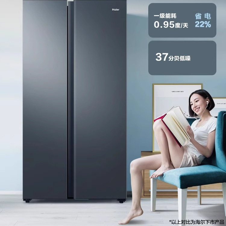 海尓冰箱家用双开门616L一级能效变频大容量超薄家用冰箱风冷无霜|undefined