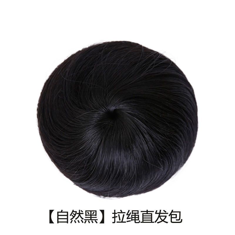 Bolsa de pelo recto cabeza agarrando clip de cola de caballo alta suave correa de pelo recto estilo brotes de flores anillo de pelo recto peluca bolsa de pelo recto