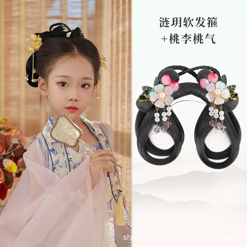 Lianyue 소프트 헤어 후프 복숭아 및 매화 복숭아 가스 헤어 액세서리 쌍