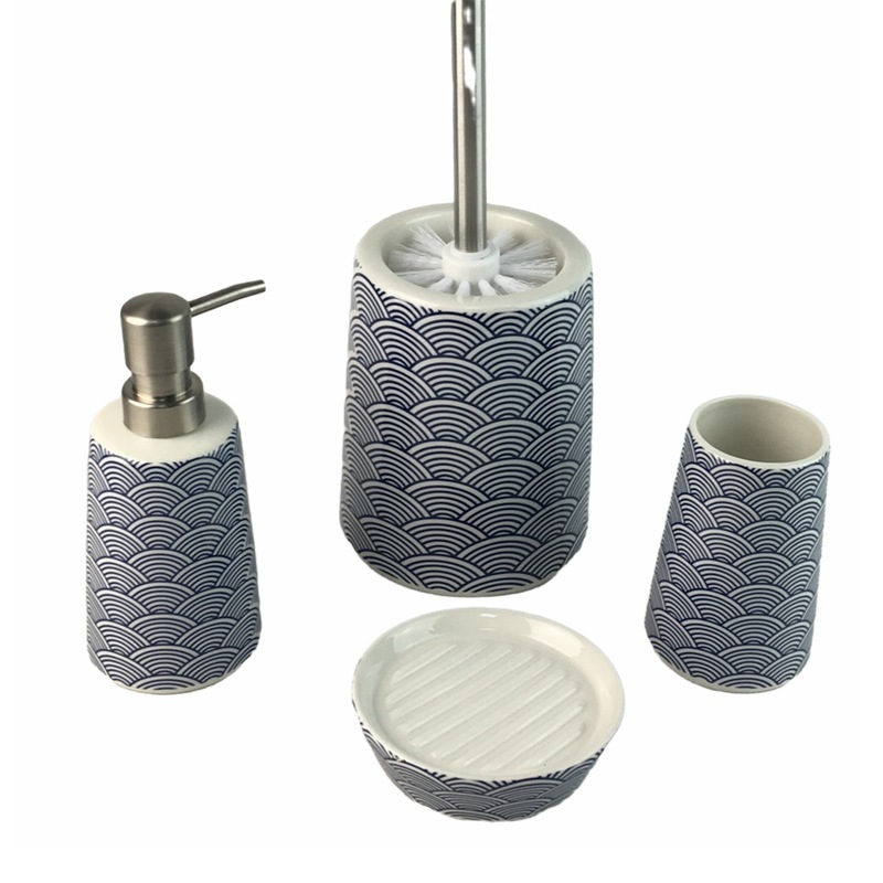 Baño personalizado de cuatro piezas Baño de hotel cuadrado Juego de lavado Combinación de baño Juego de baño de cerámica de 4 piezas