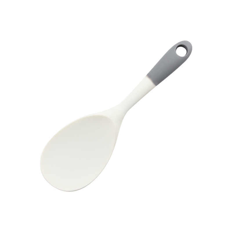 회색과 흰색 밥숟가락