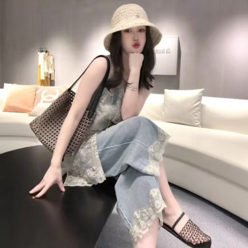 Summer denim long skirt
