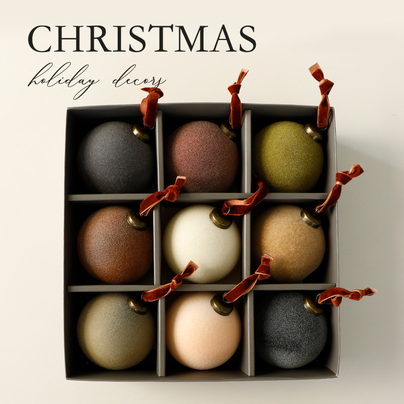 Amazon Navidad colgantes DIY Navidad escenario arreglos floc bola árbol de Navidad decoración bola colgantes spot