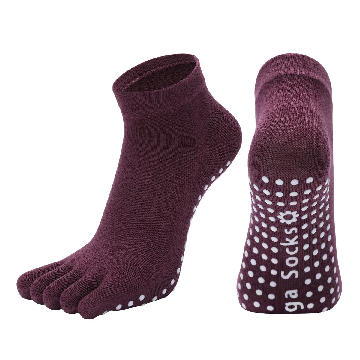 [Artículo Popular] Calcetines de Yoga de Cinco Dedos para Mujer con Agarre Antideslizante para Danza, Aeróbicos, Deportes, Fitness, Pilates Profesional y Meditación