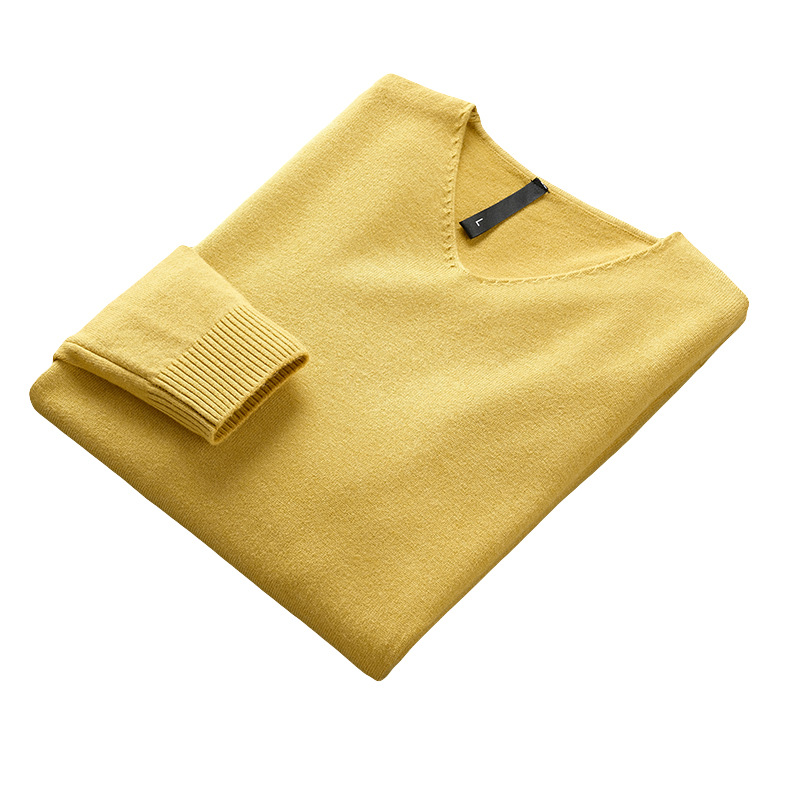 Men's Solid Color And V-neck Sweater Men's Autumn And Winter