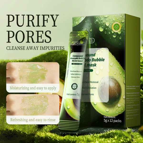 Foreign trade English compound acid avocado bubble mask small bubbles to blackhead acne clean Southeast Asia explosions