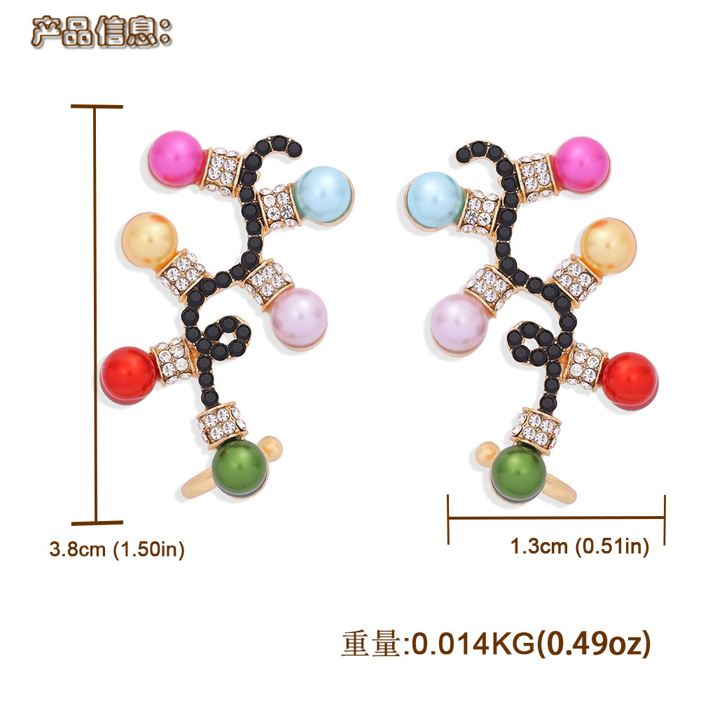 Weihnachten Cartoon-Stil Übertrieben Neuheit Diamant Legierung Künstliche Edelsteine Ohrringe display picture 6