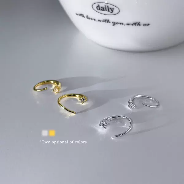 Unique design zircon earrings for women, mini and compact, with a distinctive personality, hoop earrings with a high-end feel, ear cuffs, new earrings