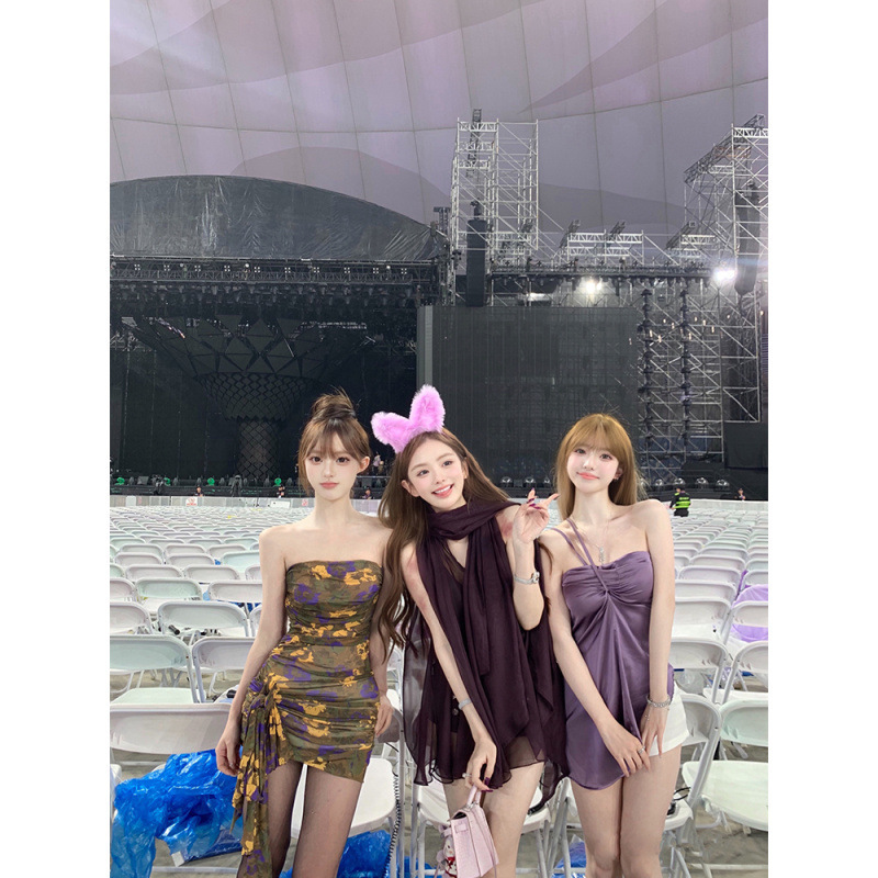 Purple Sleeveless Ribbon Chiffon Blouse See-Through Top Purple Sleeveless Ribbon Chiffon Blouse See-Through Top