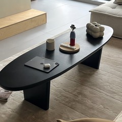 寂しい風の黒い実木のお茶のいくつかのシンプルな家庭用デザイナーの小さい茶台の中古の民宿の原木のお茶のいくつかのテーブル