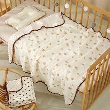 春夏季婴儿纱布豆豆毯a类纯棉宝宝包被新生儿抱毯儿童幼儿园盖毯