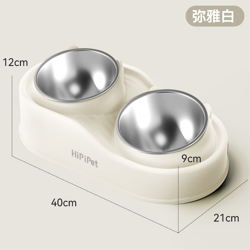 Suministros transfronterizos para mascotas, área de humedad de alimentos, tazones dobles de cerámica para gatos lindos, tazones para gatos anti-volcado, tazones para beber, tazones para perros, tazones para mascotas