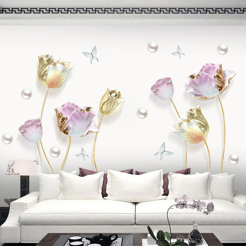 GS9720 Tulip 3D wall stickers bedroom decorations room warm Wall self-adhesive wallpaper stickers