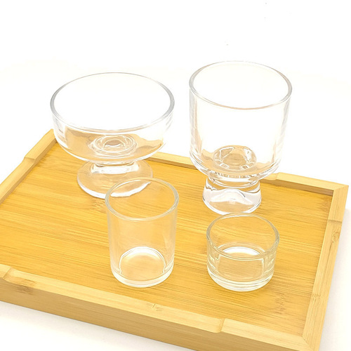 Jelly candle glass cup handmade diy aromatherapy candle mother cup snow mountain cup tall foot thickened high temperature resistant cup