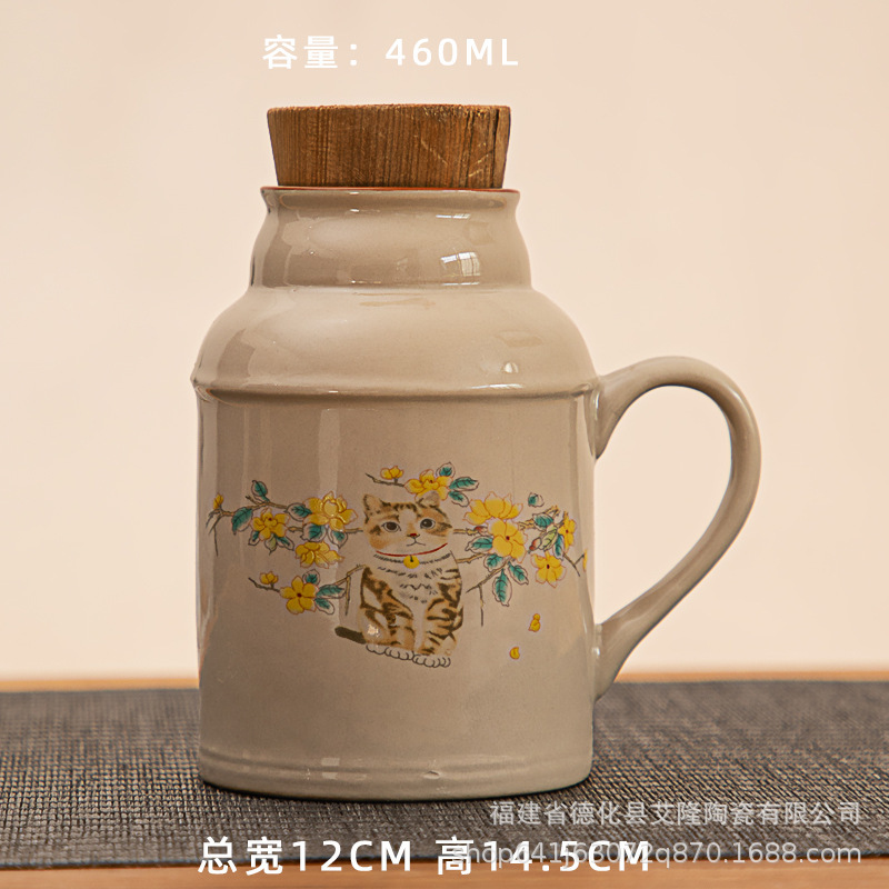 Taza de cerámica portátil pequeña tetera de té tetera de cerámica de oficina tetera de agua potable para una sola persona