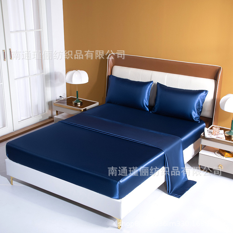 Comercio exterior de tres piezas de cuatro piezas de color sólido cama de cama de cama de cama de almohada cubierta fabricantes de ropa de cama al por mayor TFQK