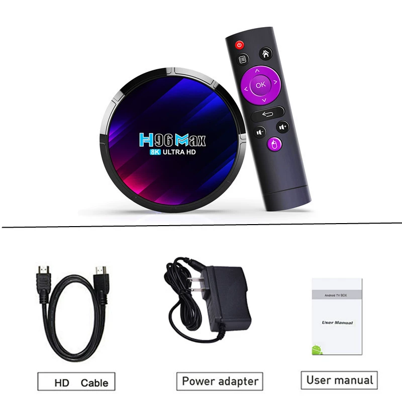Набор H96max rk3528: приставка 4 ГБ/64 ГБ, Android 13, двойной WIFI, Bluetooth плеер
