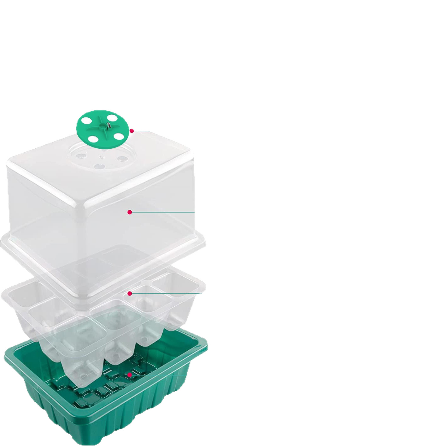 caja de semilla con cubierta caja de semilla de semilla lámpara inteligente multicarn lámpara de crecimiento de aislamiento térmico maceta especial para cortar semillas