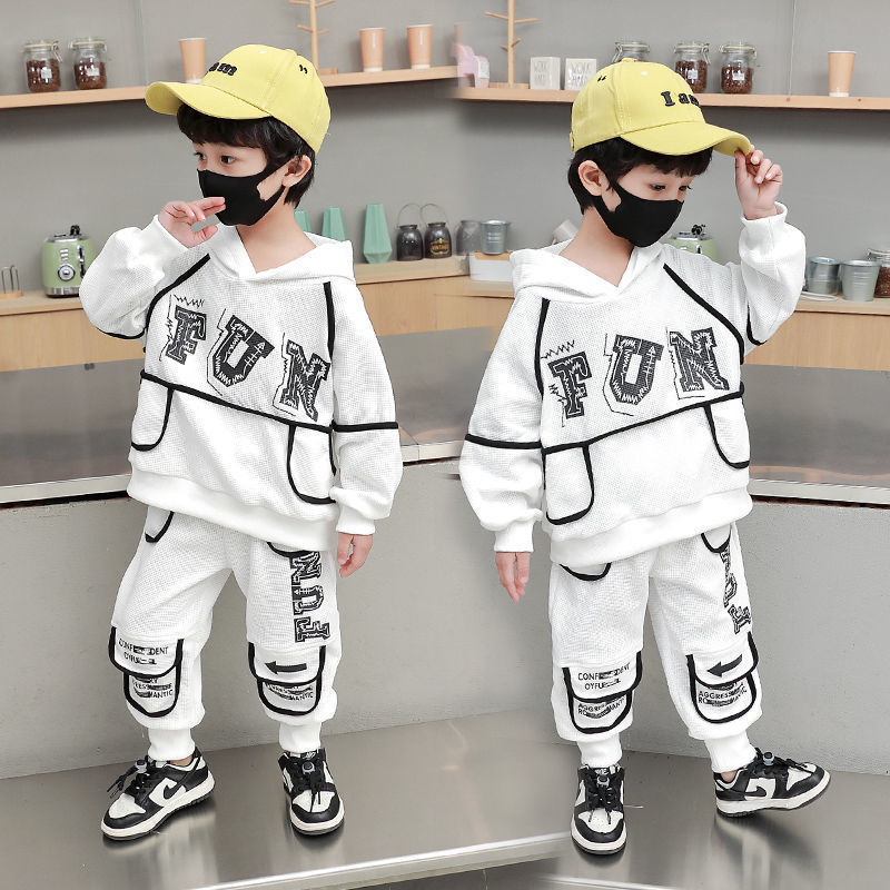 소년 얇은 프라이드 스트리트 패션 어린이 남성 잘 생긴 유행 2024 새로운 봄과 가을 스포츠 레저 세트 스타일
