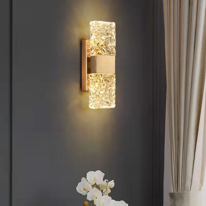 Luz de lujo LED lámpara de pared de cristal dormitorio iluminación de cabecera TV de fondo pared pasillo escalera lámpara de sala de estar al por mayor