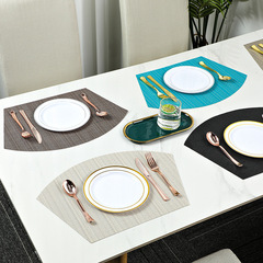 Cross-border Tensling woven placemat PVC fan-shaped washable heat-insulating plate mat Nordic INS decoration table mat cup mat