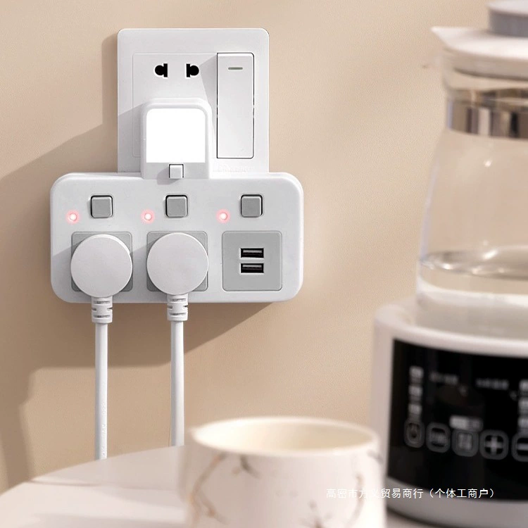 Светодиоды ночного освещения USB однослойный пористый преобразователь демонстрации переключателя вилки вставки бытовая подсказка доска