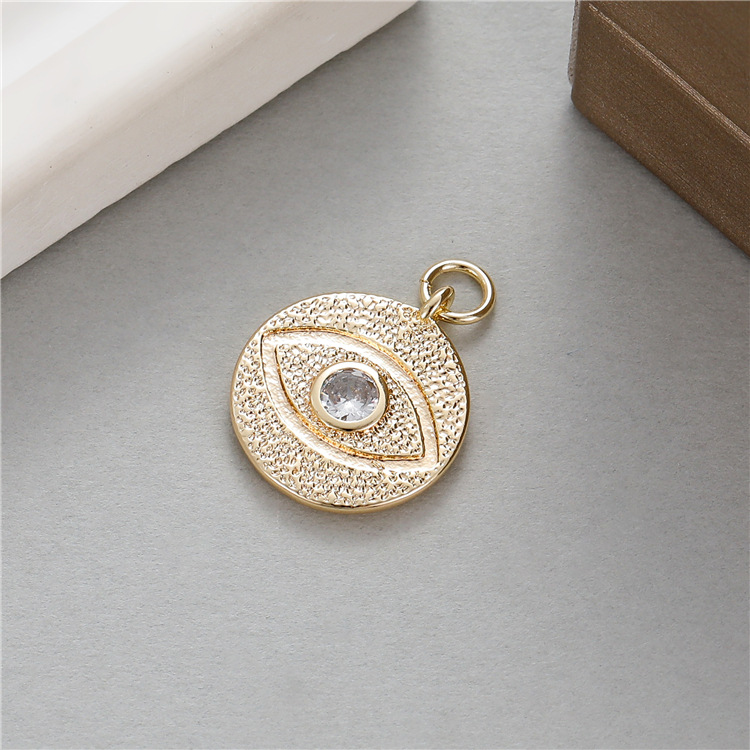 Devil'S Eye, Heart Shape Pattern Inlay Design 1 Piece Copper Zircon Devil'S Eye Heart Shape INS Style