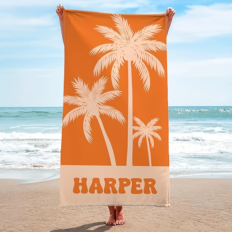 Popular Foreign Trade Item: Palm Tree Personalized Beach Towel, Customized with Name, Sand-Free and Quick-Drying Towel Popular Foreign Trade Item: Palm Tree Personalized Beach Towel, Customized with Name, Sand-Free and Quick-Drying Towel