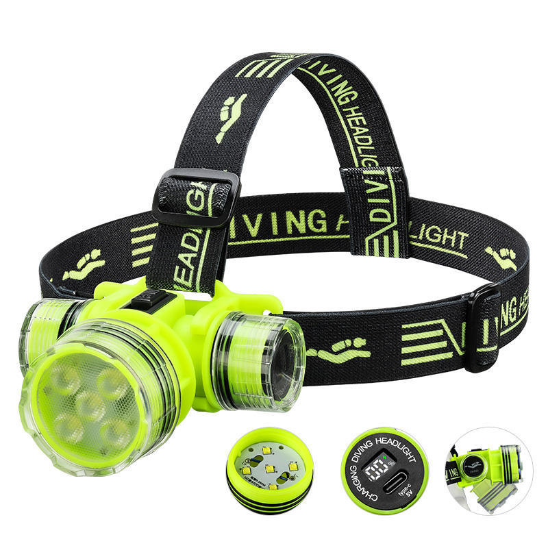 深海潜水头灯防水远射USB充电大功率长续航赶海LED定焦头戴式电筒